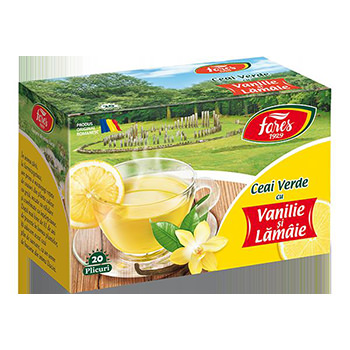 FARES CEAI VERDE CU VANILIE ȘI LĂMĂIE (20 pliculețe)