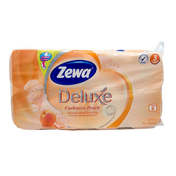 ZEWA HĂRTIE IGIENICĂ 3STRATURI/8ROLE PIERSICĂ
