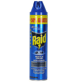 RAID SPRAY MUȘTE&ȚĂNȚARI 600ML.