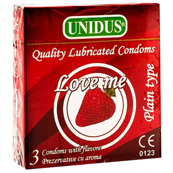UNIDUS PREZERVATIVE CU AROMA CAPSUNI 3BUC