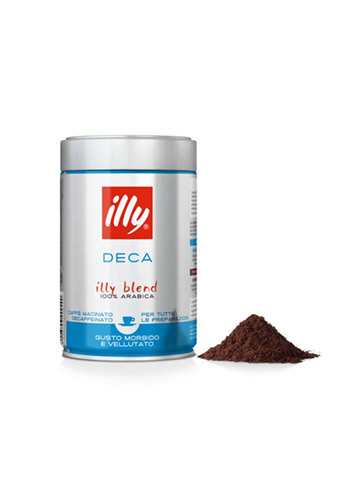 Cafea macinata cutie metalica illy Espresso Decofeinizata, 250g 