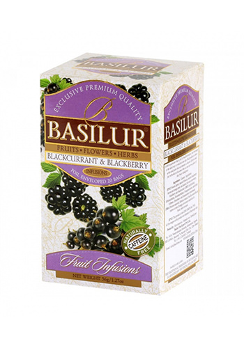 Ceai Basilur Blackberry & Blackcurrant, 20 pliculete 