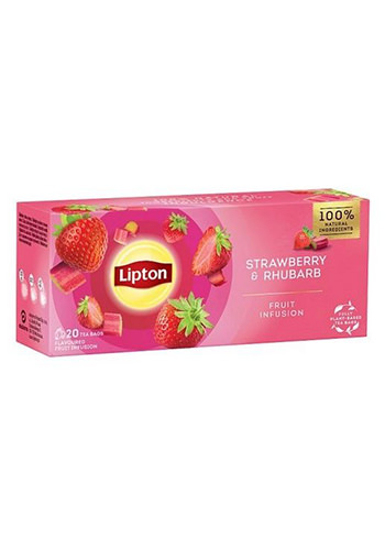 Ceai Lipton de Capsuni si Rubarba, 20 plicuri 
