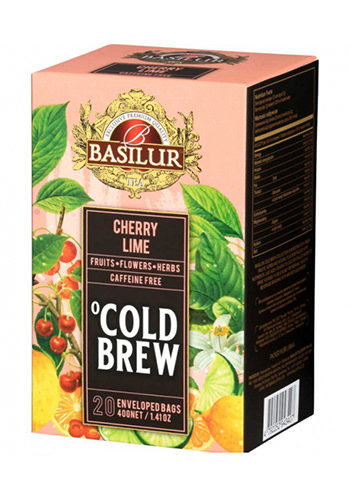 Ceai rece Basilur Brew Cherry si Lime, 20 plicuri 