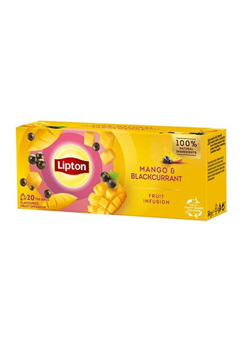 Infuzie ceai Lipton de Mango si Coacaz Negru, 20 plicuri 
