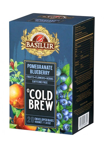 Ceai rece Basilur Brew Pomegranate Blueberry, 20 plicuri 